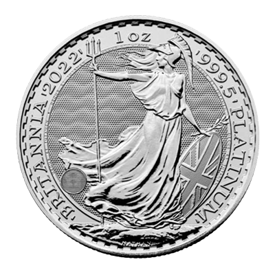 A picture of a 1 oz Platinum Britannia Coin (2022)